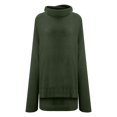 thumbnail image 4 of Pompotops Pull Col Roulé d'Hiver Uni pour Femmes, Manches Chauve-Souris, Pull Tricoté, 4 of 9