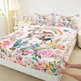 thumbnail image 3 of jejeloiu Farm Animal Horse Full Size Sheets,Colorful Flower Bed Sheets,Graffiti Rainbow Sheet Sets For Girls,Super Cozy Room Decor,4 Pieces, 3 of 7