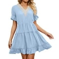 thumbnail image 6 of IROINNID Summer Dresses for Women 2024, Women Outfits Dresses with V-Neck and Short Sleeve Summer Ruffled Sun dresses, 6 of 8