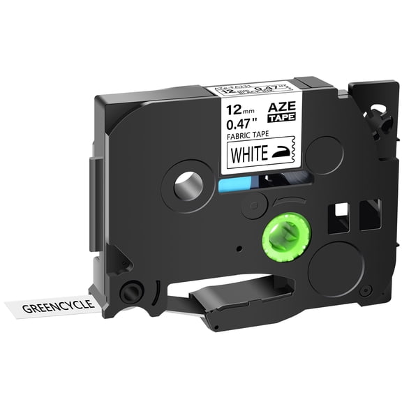 GREENCYCLE Compatible for Brother P-touch TZe-FA231 TZ-FA231 1/2'' 12mm Black on White Iron-on Fabric Clothing Label Maker Tape