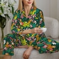 thumbnail image 4 of Wukai Cute Tribal Leopards Print Women's Pajama Set - Soft Long Sleeve Sleepwear for Comfort and Style-Large, 4 of 9