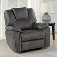 thumbnail image 2 of Bowery Hill Transitional Charcoal Gray Faux Leather Manual Recliner, 2 of 10