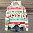 thumbnail image 2 of Cmfcve Women’s Red Christmas Hoodie with Reindeer Plus Size Fleece Retro Bohemian Pullover Top Round Neck Long Sleeve Hooded Sweatshirt, 2 of 4