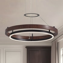 HOOMEDELIER 23.6" Black 1-light dimmable integrated LED Chandelier for Dining Room kitchen Island