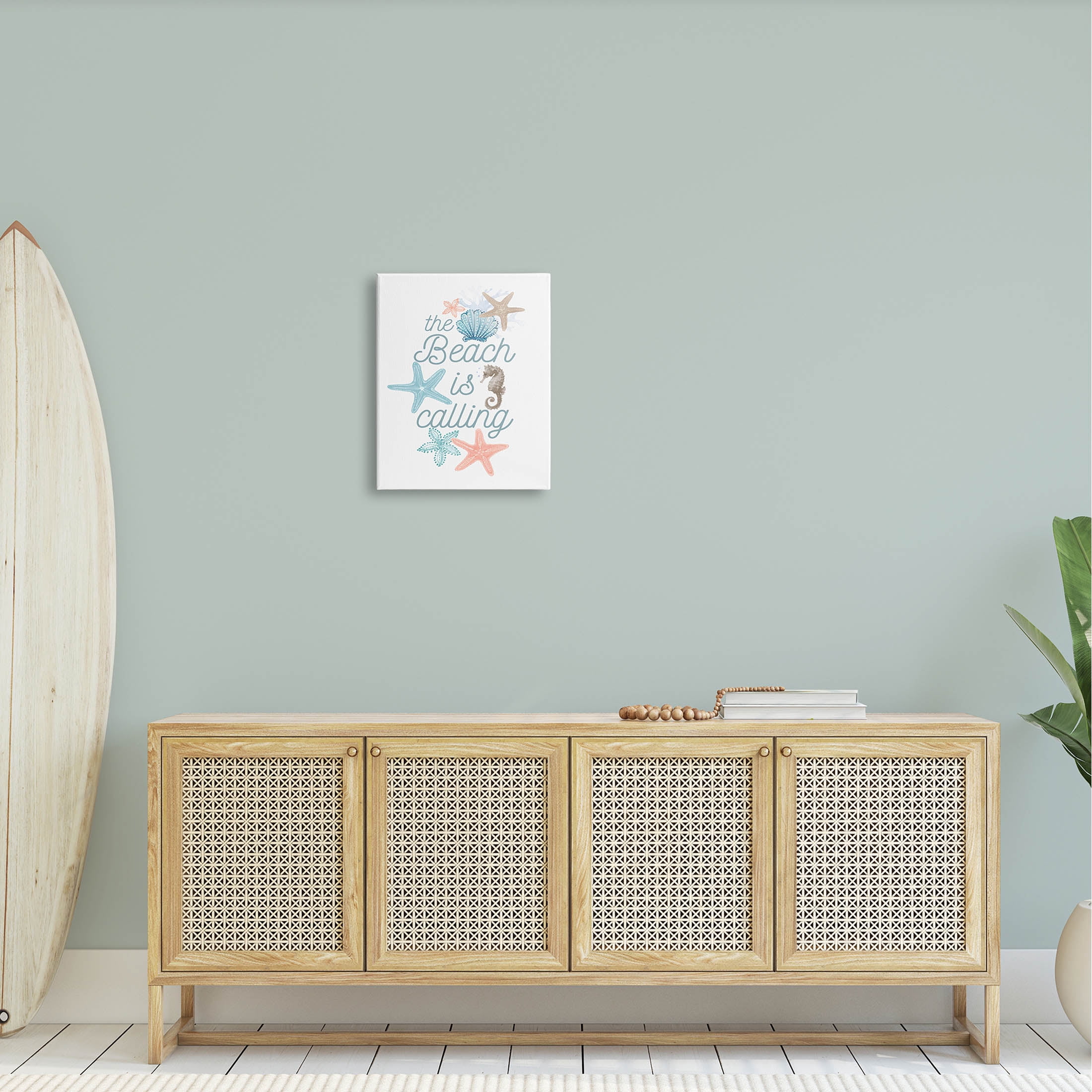 Beach Is Calling Various Sea Life Animals & Insects Graphic Art Gallery Wrapped Canvas Print Wall Art