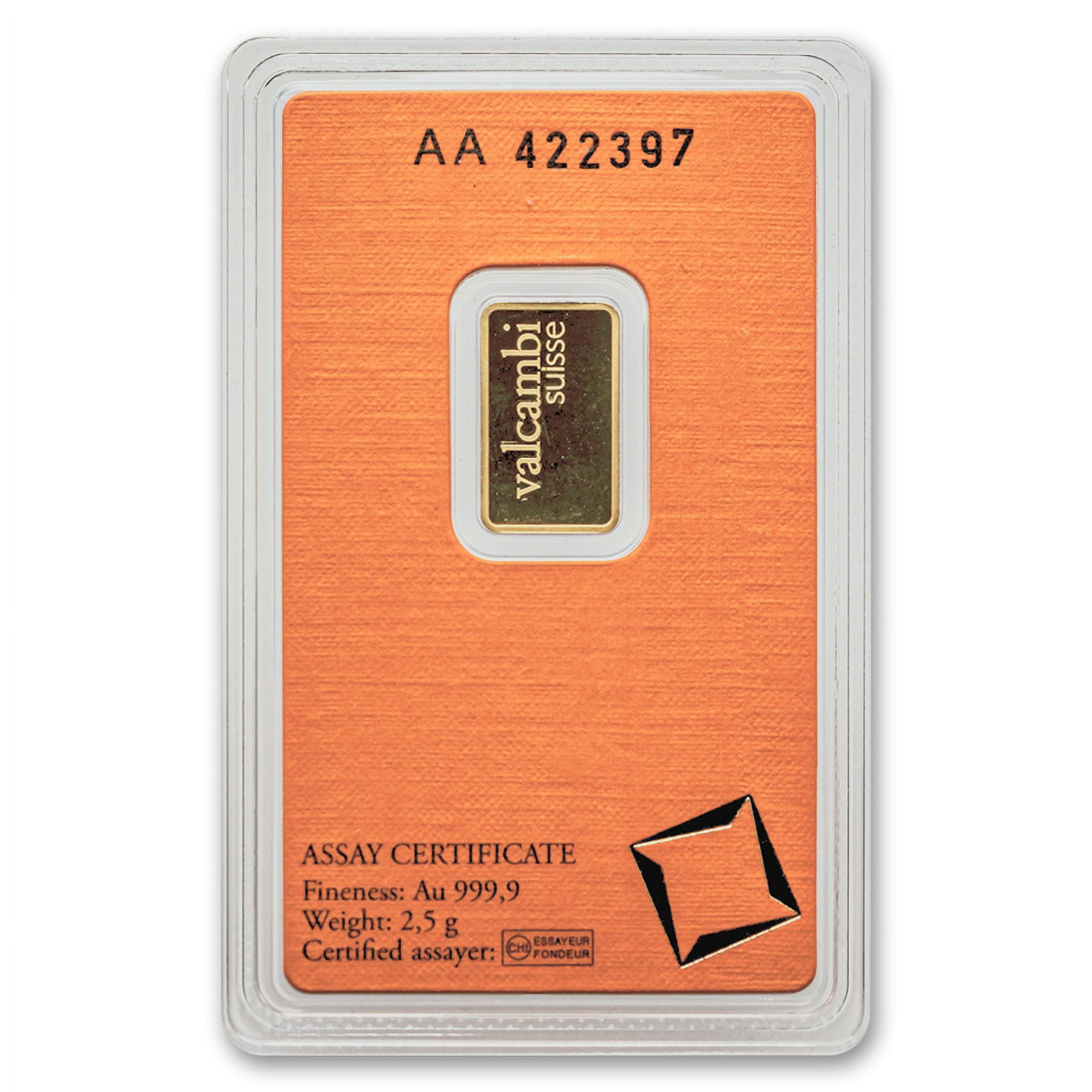 2.5 gram Gold Valcambi Bar w/ Assay - Walmart
