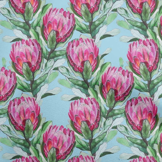 oneOone Polyester Spandex Light Blue Fabric Leaves & Clover Sewing Craft Projects Fabric Prints By Yard 56 Inch Wide