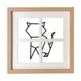 thumbnail image 1 of Resumen El gato origami forma geométrica Pantalla de escritorio de pared de marco 4 aperturas, 1 of 4