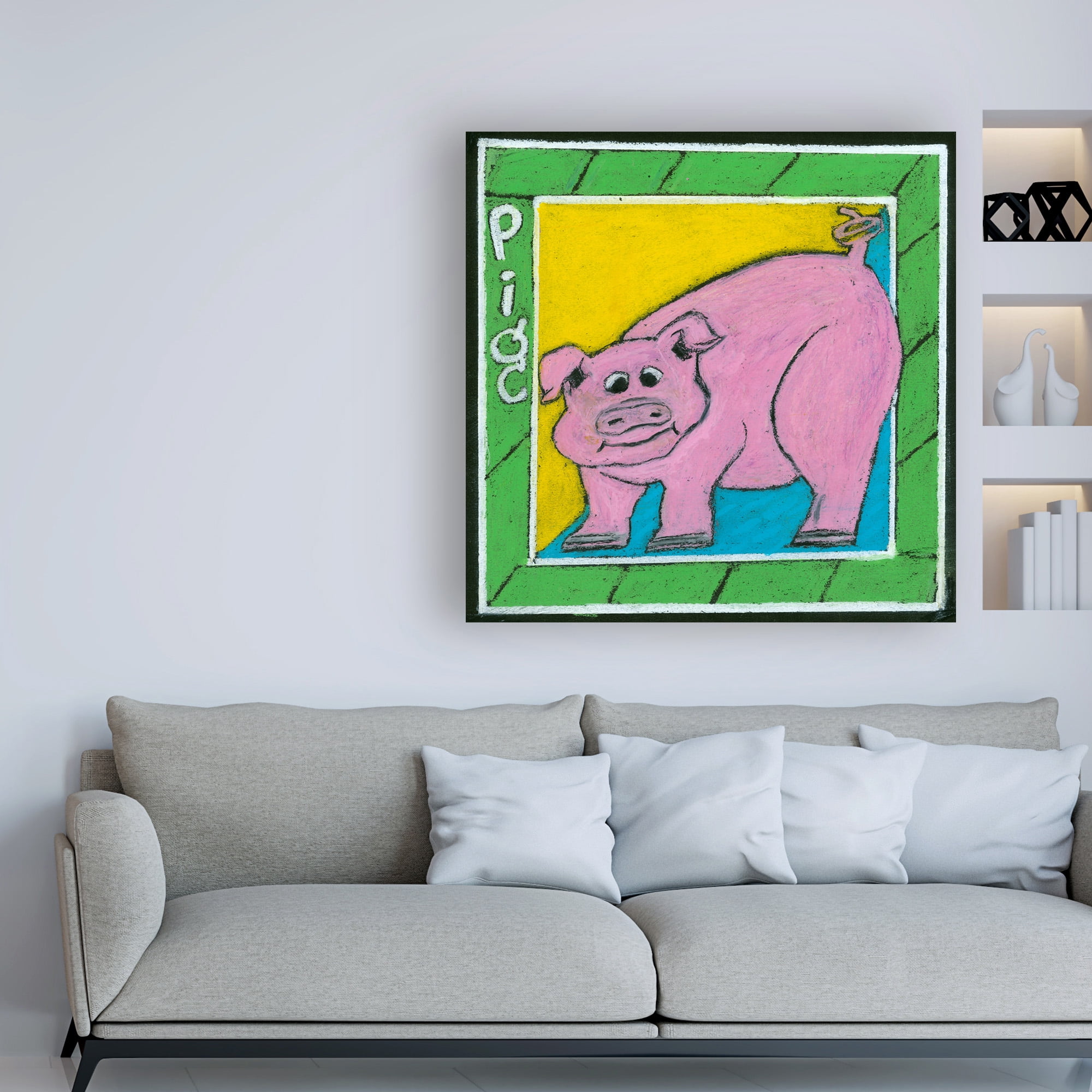 Trademark Fine Art 'Whimsical Pig' Canvas Art by Lisa Choate