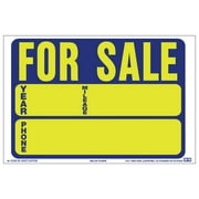 Hy-Ko 9 x 12 Auto For Sale Static Cling Sign, Vinyl Peel and Stick, Removable, Text Box