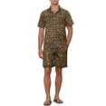 thumbnail image 2 of INSPIRE CHIC Animal Printed Shirts for Men's Summer 2 Pieces Set Hawaiian Shirts and Shorts Sets L Brown, 2 of 5