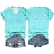 thumbnail image 1 of Camiseta informal de mujer con estampado de doble degradado, manga corta y cuello en V - Camiseta ligera y transpirable con gráfico de fútbol para el día del partido y para el uso diario, 1 of 2