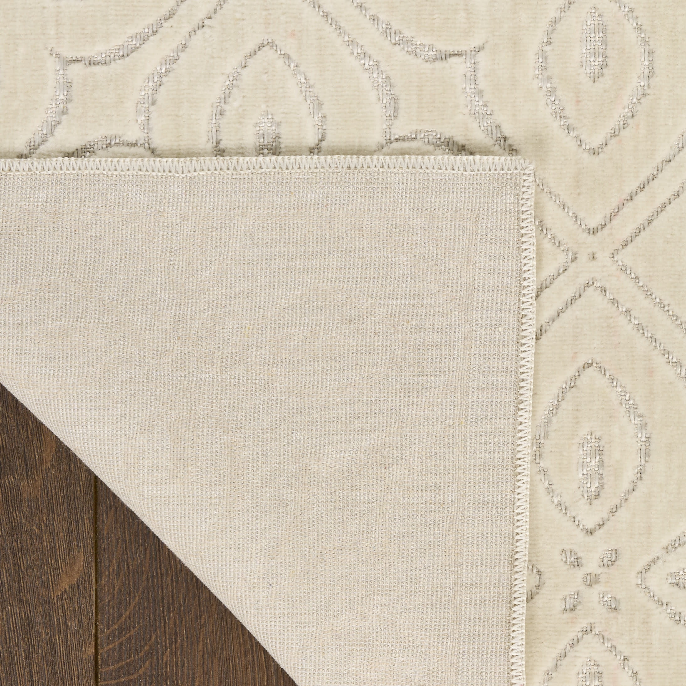 Nourison Washable Charm 2'2" x 8' Ivory Contemporary Indoor Rug
