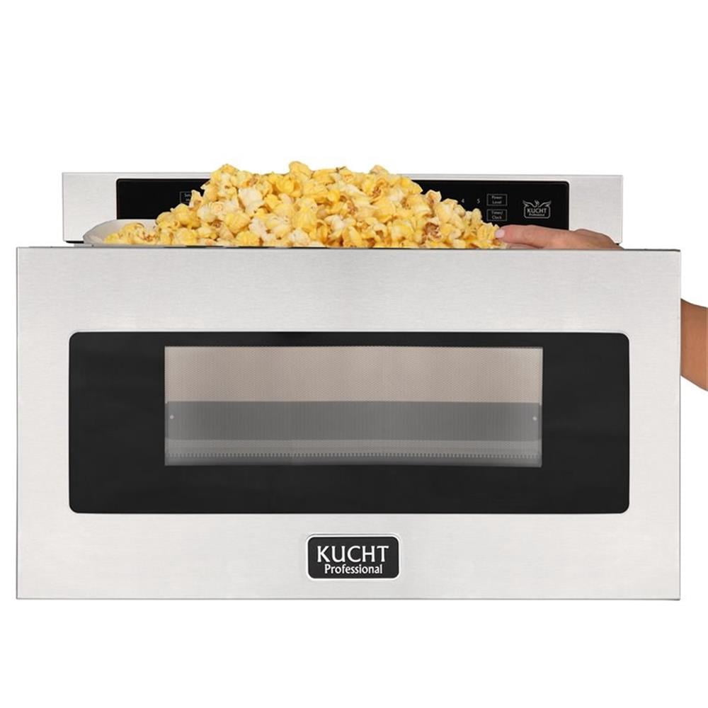 Kucht Professional 23.8" Modern Stainless Steel Microwaves in Silver