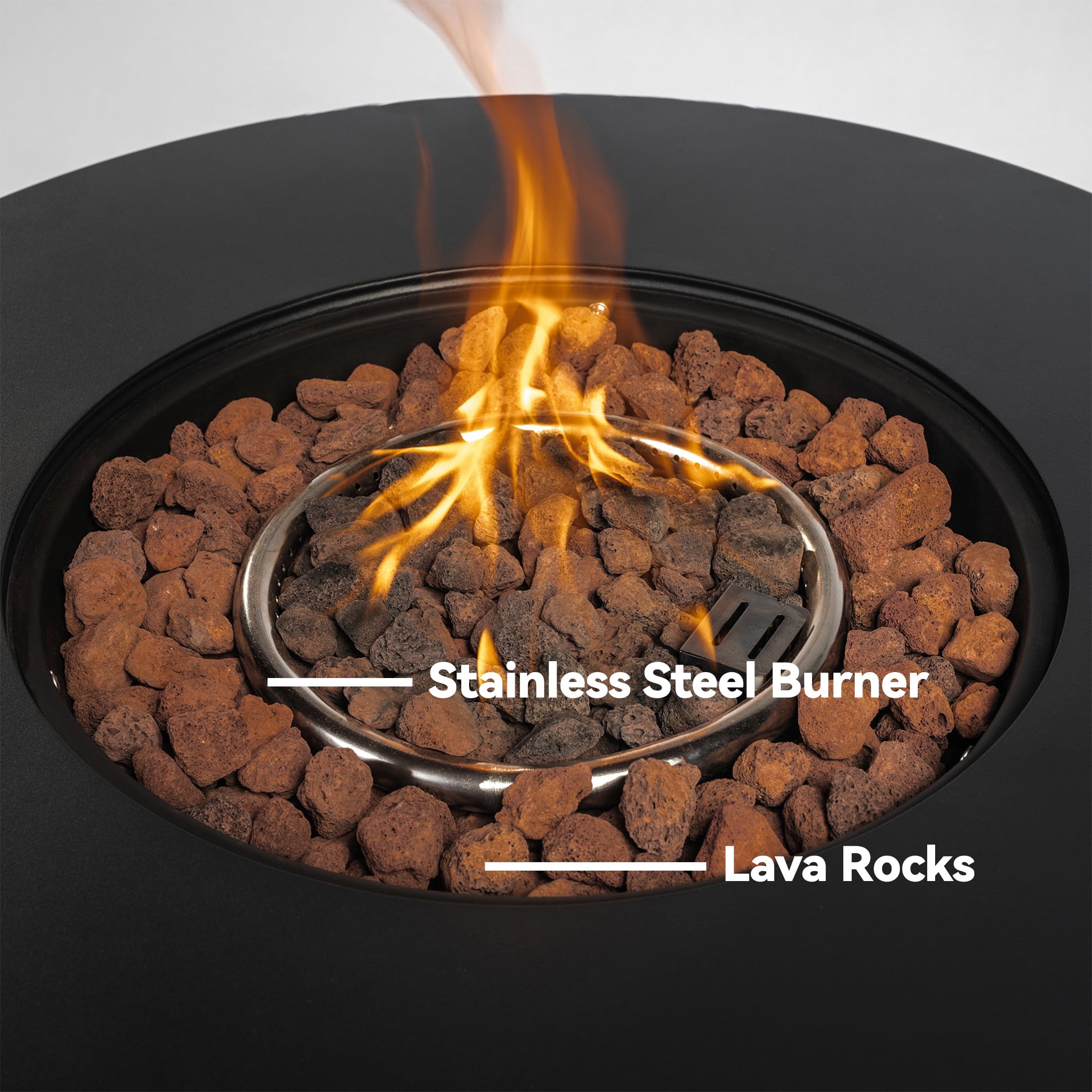 30" Propane Fire Pit Table, SHINPT 50000 BTU Outdoor Fire Pit with Lid and Lava Rock, Outdoor Fire Table for Backyard, Garden, Gas Fire Pit for Outside, Patio, Add Ambience to Gatherings