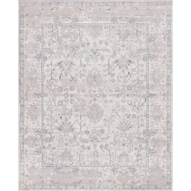 Unique Loom Portland Tone-on-Tone Design Rug 8' x 10' Rectangle Ivory/Gray