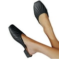 thumbnail image 5 of Bxsruta Square-Toe Foldable Ballet Flats, Pleated PU Leather Office Shoes with Low Profile Sole, 5 of 6