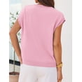thumbnail image 4 of Merokeety Womens Summer Floral Knit Short Sleeve Loose Sweater Vest Pink xl, 4 of 6