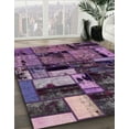 thumbnail image 3 of Ahgly Company Machine Washable Indoor Rectangle Abstract Plum Purple Area Rugs, 7' x 10', 3 of 7