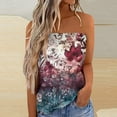 thumbnail image 2 of Tank Top Vestido Top de moda para mujer, camiseta sin mangas Bandeau sin tirantes a juego de colores, vacaciones de verano, camiseta holgada para vacaciones, blusa, (Hot Pink, L), 2 of 5