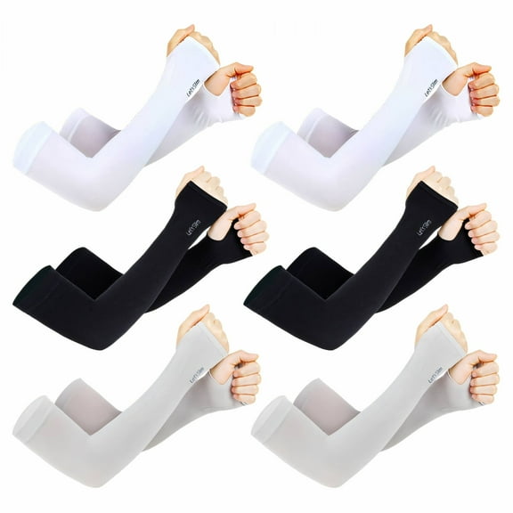 TELOLY 6Pairs Arm Sleeves,Wrinkle Resistant UPF50  Nylon Mangas Para Brazos Para Mujer,Soft Skin 12.6" Arm Sleeves for Men,Multicolor1