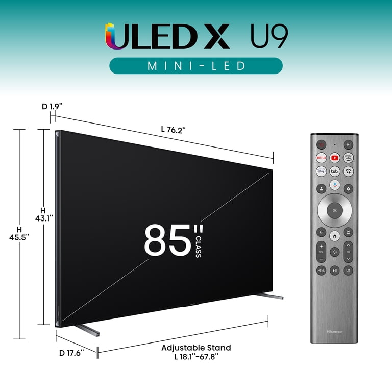 Hisense 85-Inch Class U9 Series Mini-LED ULED 4K UHD Google Smart