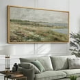 thumbnail image 2 of Large Framed Canvas Print Vintage Countryside Landscape with Blooming FlowersWall Art Decorative Ready to Hang Painting for Living room Bedroom 60x30 inches Natural Frame, 2 of 7