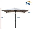 thumbnail image 7 of Solar Umbrellas, 10 x 6.5FT Patio Umbrellas with 26 LED Lights, Rectangular Outdoor Umbrellas with Crank and Push Button Tilt Adjustment, Table Market Umbrella for Garden Backyard Pool, Medium Grey, 7 of 7