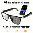 thumbnail image 2 of AI Smart Glasses with GPT & 160+ Language Real-Time Translation, Built-in Mic & Speaker for HD Calls & HiFi Music, Multifunctional Audio Glasses for Men Women, 2 of 22