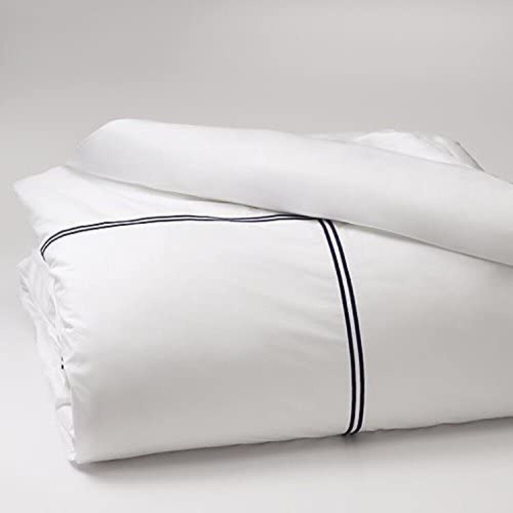 Hudson Park Italian Percale Double Merrow Stitch Full/Queen Duvet Cover, 90 Inches x 96 Inches