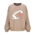 thumbnail image 4 of Rbaofujie Chandail à Capuche Mode Femmes Décontracté Dames Manches Longues Col Rond Blouses Hauts Chandails en Molleton Sans Capuche Khaki Hauts de Chandail pour Femmes, 4 of 4