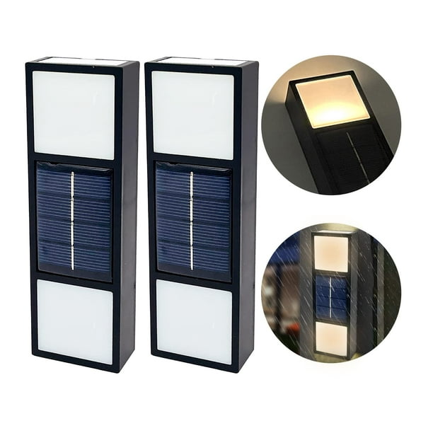 2 Pack Solar Outdoor Lights for Outdoor Lighting, Solar LED Wall Light