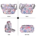thumbnail image 6 of KXF Crossboby Bag for Women - Waterproof Nylon Multi-Pocket Purse Floral Shoulder Bag Zipper Handbag Messenger Bag, 6 of 7