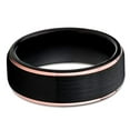 thumbnail image 3 of Silly Kings Jewelry Rose Gold Tungsten Ring - Black Tungsten - Rose Gold Tungsten Band - Brush (10.5), 3 of 4