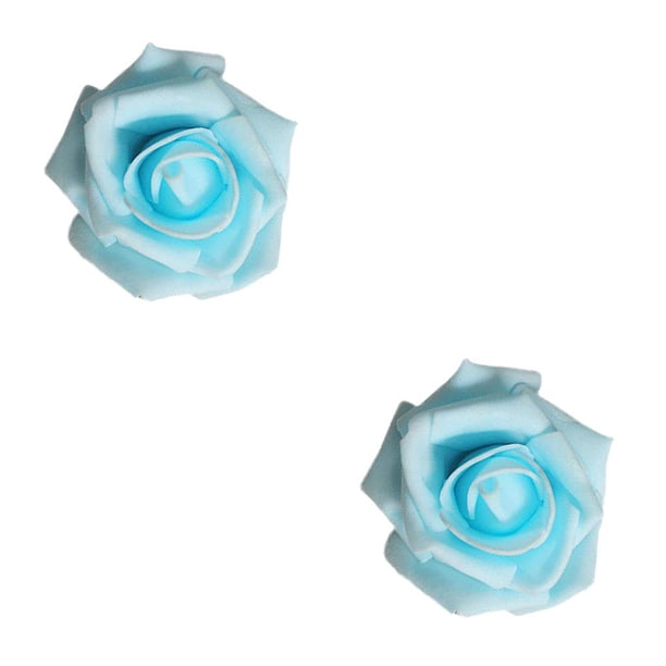 50 piezas de flores artificiales Yuarrent rosas realistas decoraciones ramo boda Cielo azul 2piezas