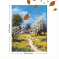 thumbnail image 3 of Country Cottage with Blooming Trees Oil Canvas Print, Wall Art for Living Room Bedroom Dining Room Kitchen Office Apartment, 3 of 8