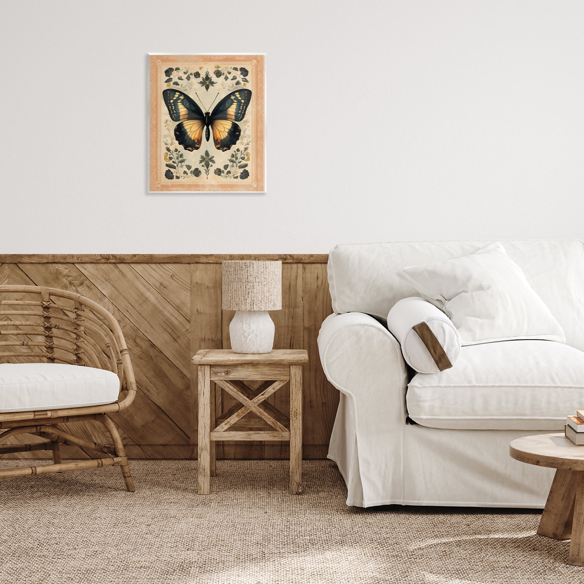 Stupell Industries Vintage Butterfly Botanical Illustration Wall Plaque Art, design by Arlington Prints