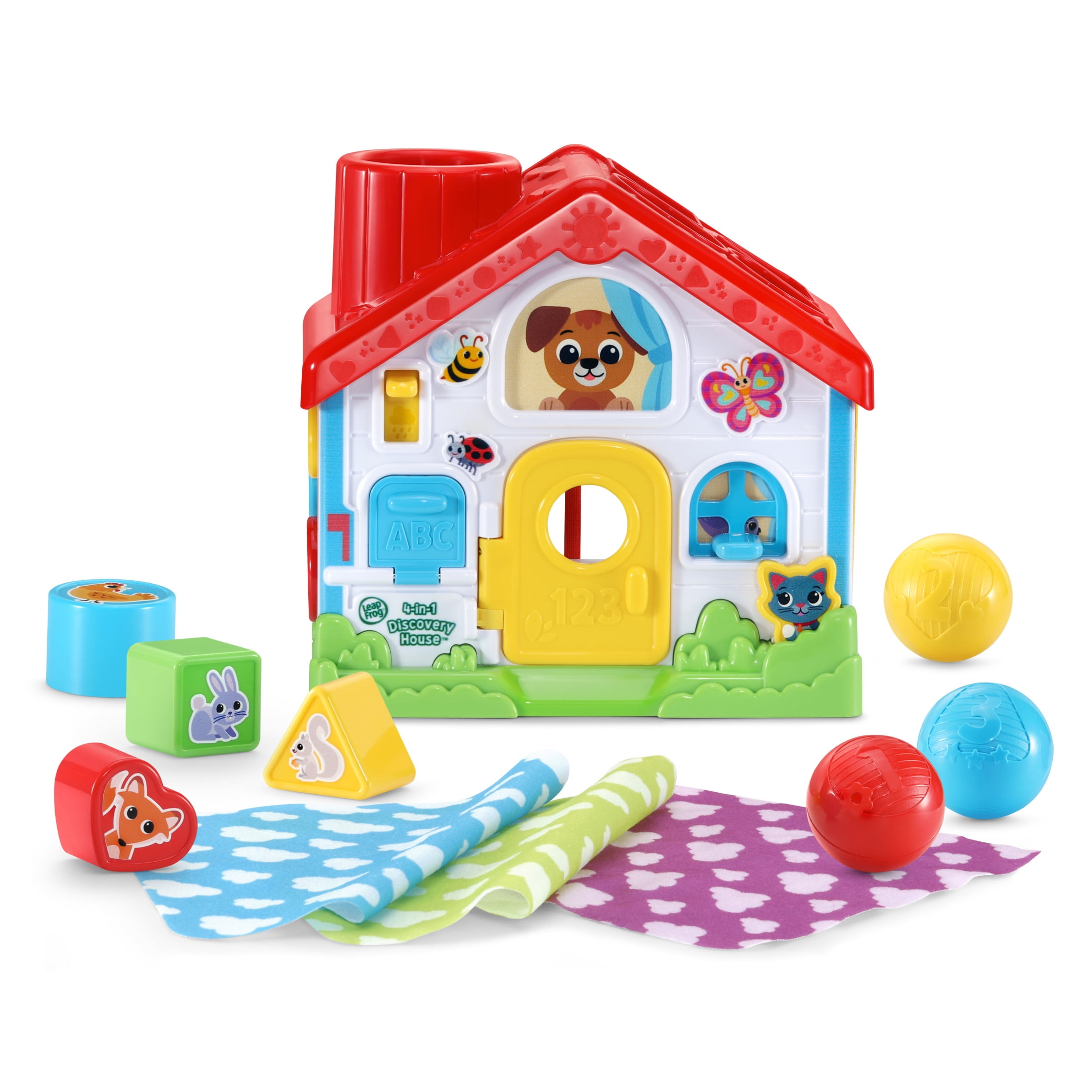 LeapFrog 4-in-1 Discovery House Plastic, Elastic, Fabric with Accessories, Baby and Toddler Toys