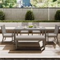 thumbnail image 2 of May in Color Aluminum 6 Pieces Patio Dining Sets, Outdoor Dining Table with 4 Chairs and Bench, Outdoor Patio Dining Furniture Set with Removable Cushion for Lawn, Garden, Backyard, Gray, 2 of 8