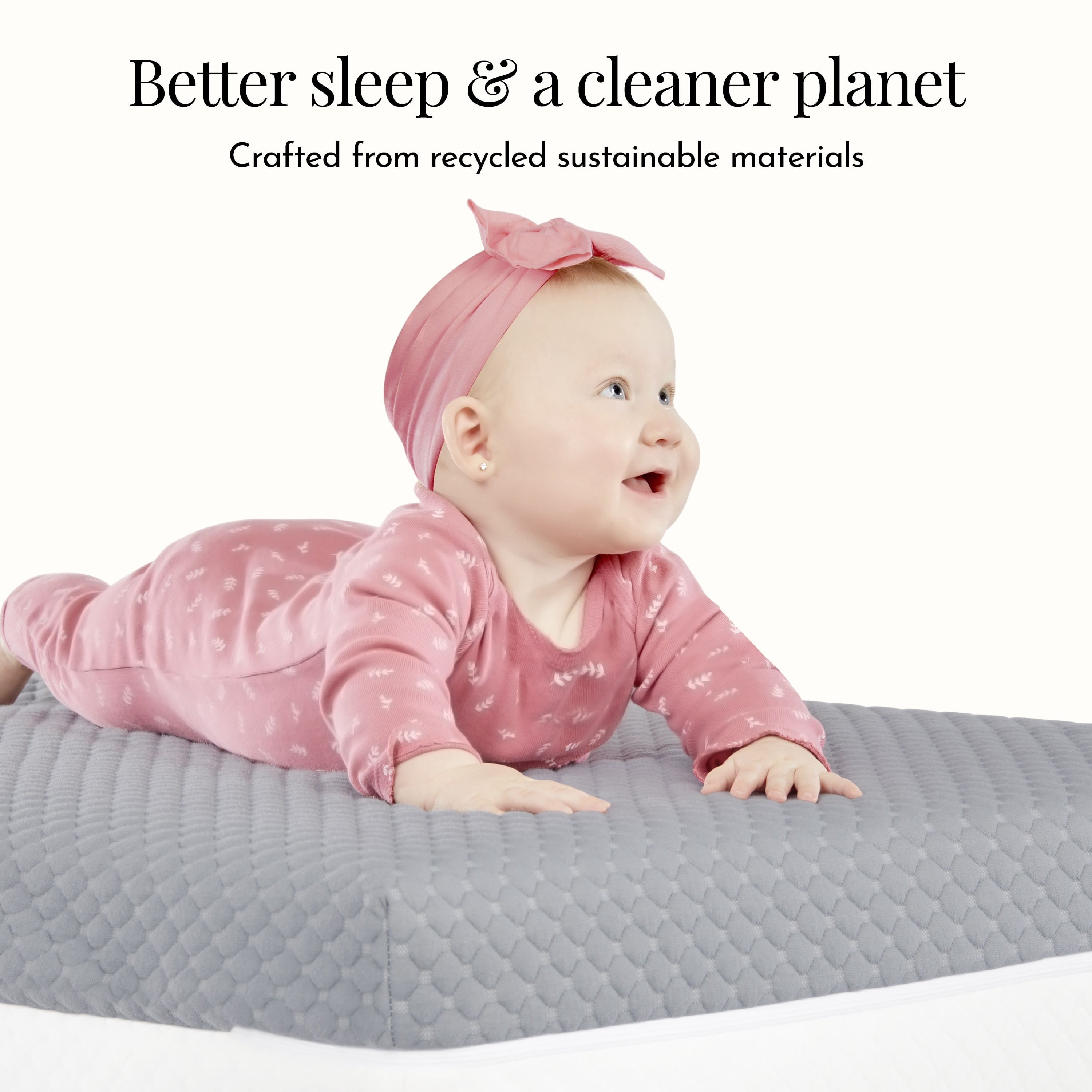 Evolur Pure Zen 2 in 1 Crib & Toddler Mattress, White and Grey, Greenguard Gold Certified