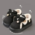 thumbnail image 2 of Xfvqtps Womens Cotton Shoes Suede Fleece Cute Bowknot Flower Button Decoration Plus Velvet Thickened Thick Bottom Non Slip Fashion Comfortable Warm Winter Snow Boots Black, 2 of 8
