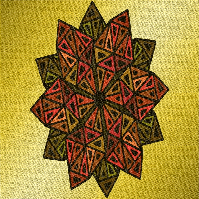Ahgly Company Machine Washable Indoor Square Transitional Bright Gold Yellow Area Rugs, 5' Square