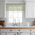 thumbnail image 5 of Sage Green Sheer Curtains Valances for Windows Minimalist Abstract Modern White Art Chiffon Kitchen Valances for Cafe, Rod Pocket Voile Window Treatments Curtains for Living Room Bedroom, 54"x18", 5 of 9