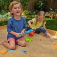thumbnail image 3 of KidKraft Wooden Backyard Sandbox with Built-in Corner Seating and Mesh Cover, Honey, 3 of 9