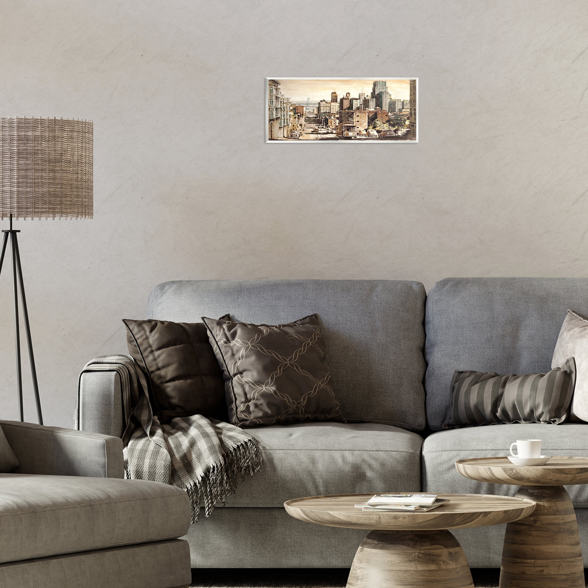 Stupell Industries Industrial City Scene Scenery Painting Unframed Art Print Wall Art, 17 x 7