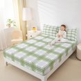 thumbnail image 4 of Homewish Geometric Lines Full Size Sheets,Abstract Geometric Checkerboard Bed Sheets,Green White Gray Sheet Sets For Kids,Breathable Home Decor,4-Piece, 4 of 7