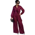 thumbnail image 1 of Palazzo Elegante de una Pieza con Blusa de Lazo y Pantalón Plisado para Mujer, 1 of 5
