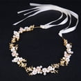 thumbnail image 5 of Nvzi Horquillas para el pelo de boda con flores para novias, peinetas con perlas de cristal, pinzas para el pelo, tocado, accesorios para el pelo de boda dorados, joyas - doradas, 5 of 5