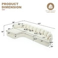 thumbnail image 4 of Bonuoke 127" Curved Sectional Sofa, L-Shape Modular Cloud Couch with 10 Pillows, 4-Seater High-Resilience Foam Upholstered Couches, No Assembly Required, Beige, 4 of 9