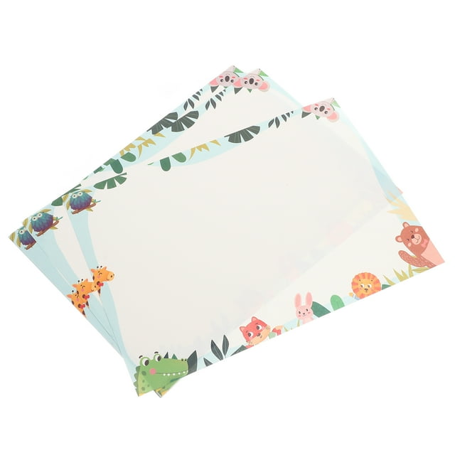 50Pcs Writing Paper School Border Stationery Multi Color Rectangular Letter Notes For Bridal Shower Birthdays